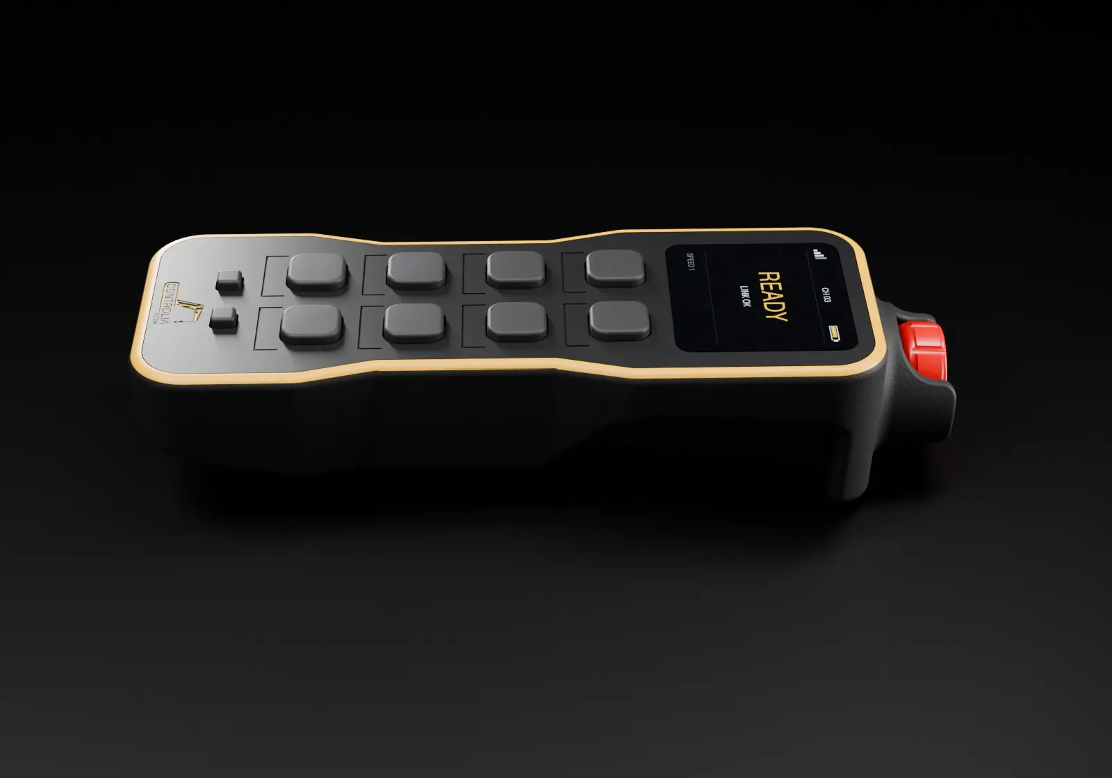 C-H80T-D remote control, three-quarter view